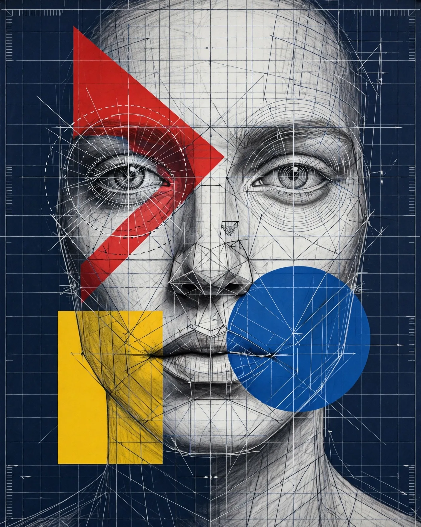 Blueprint Face Editorial Portrait Prompt — Architectural Concept Art (4:5)