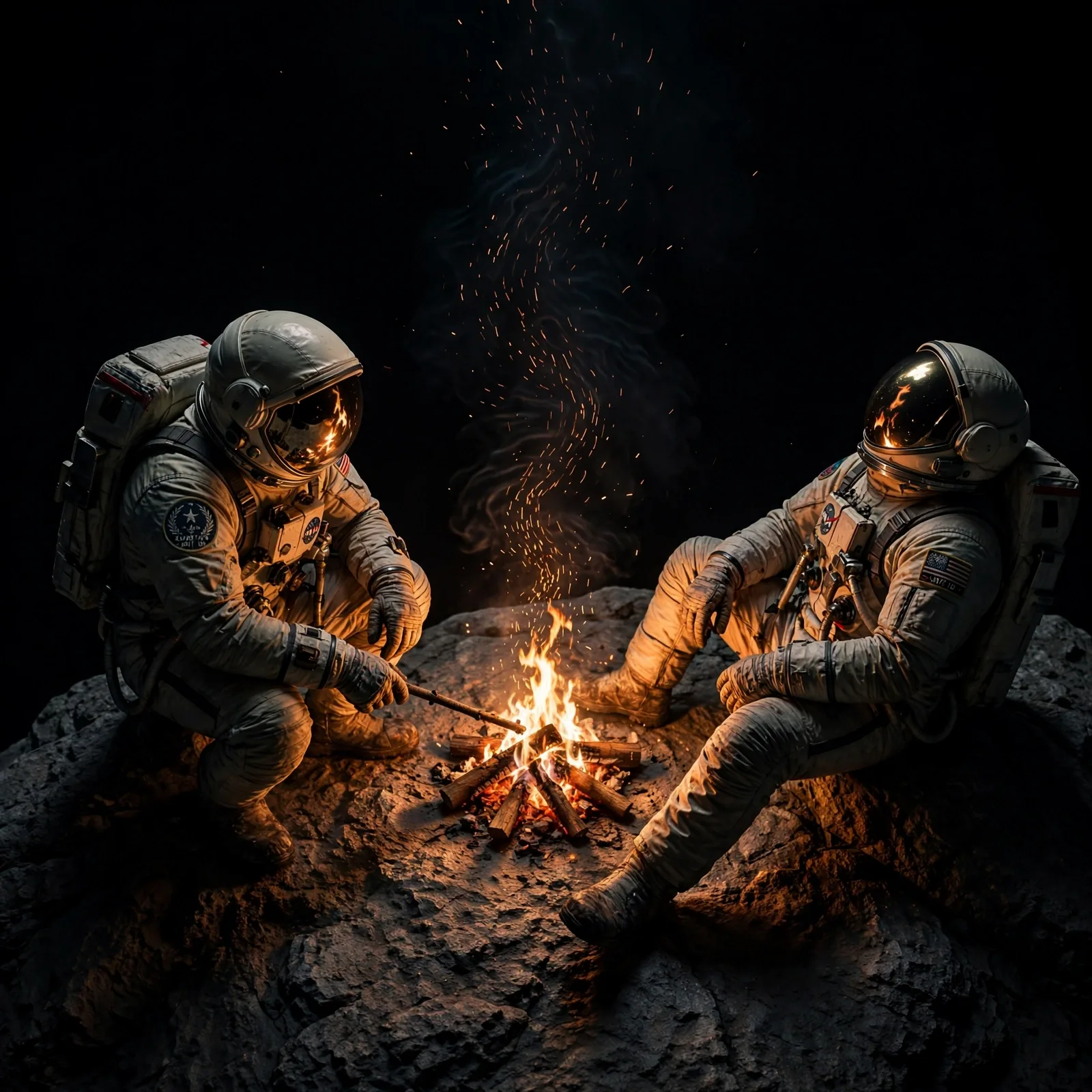 Surreal Astronaut Campfire Prompt — Cosmic Conceptual Art