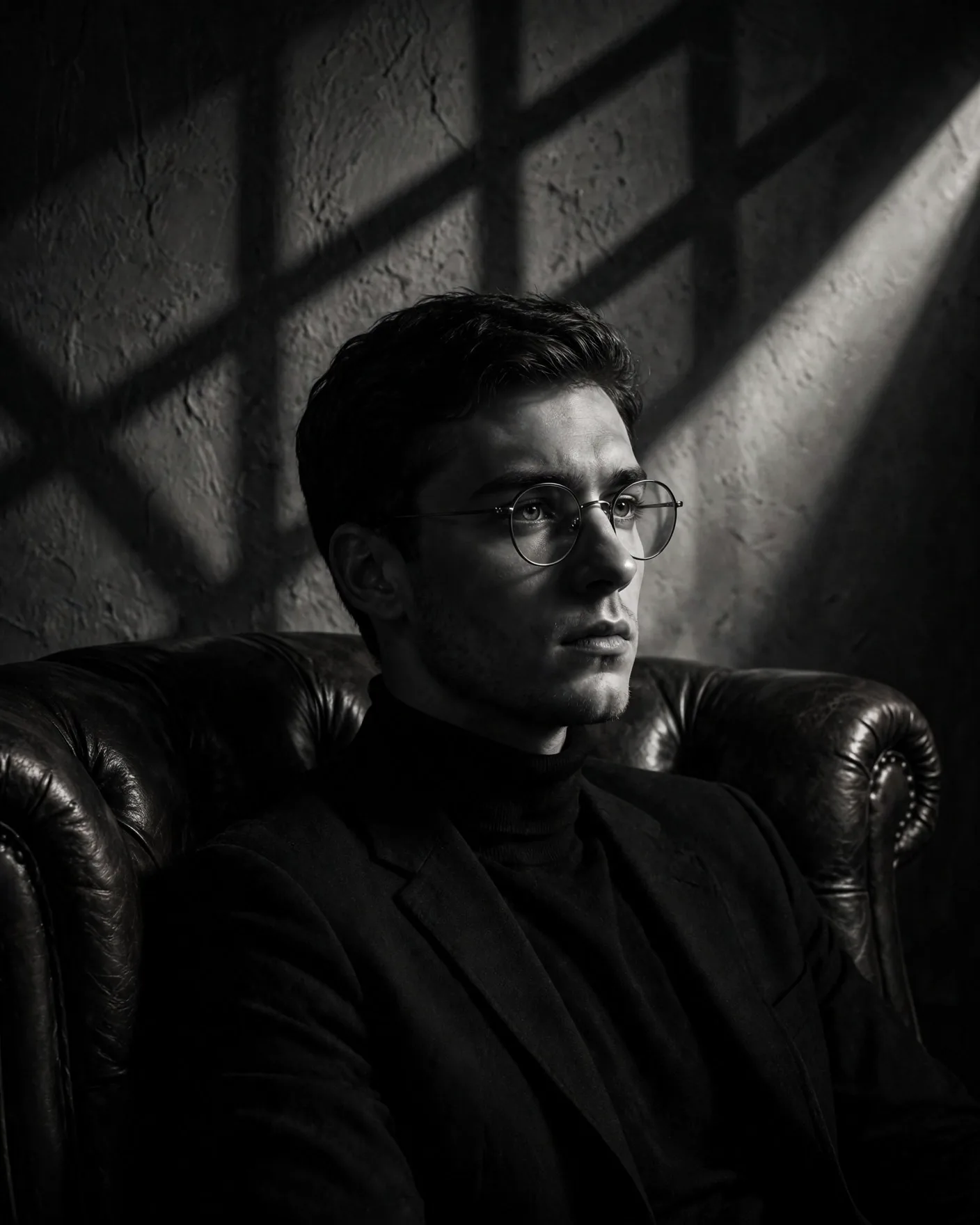 Chiaroscuro Window Light Portrait Prompt — Film-Noir Look (4:5)