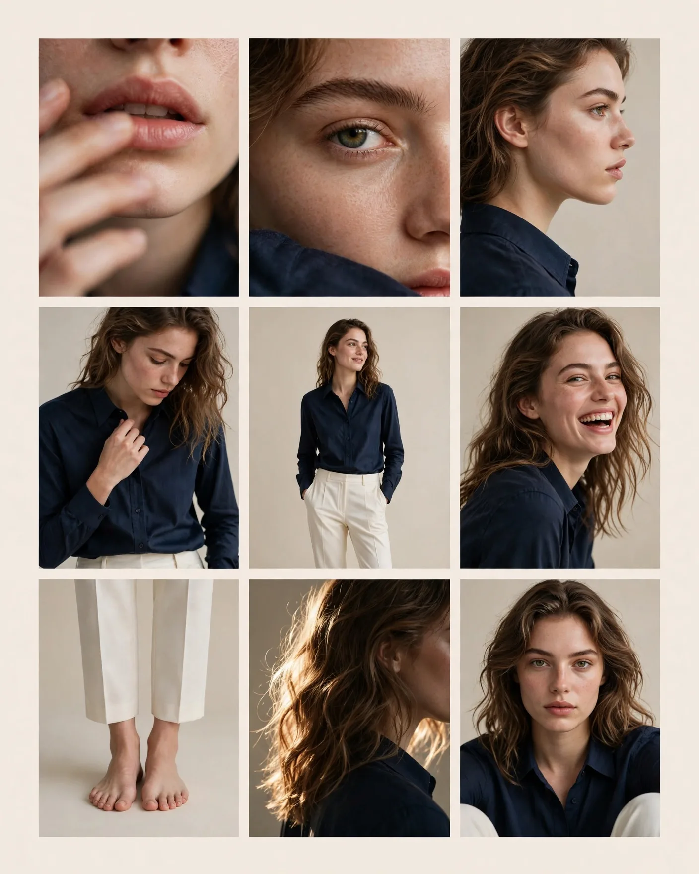 Editorial Photo Grid Studio Portrait Series Prompt