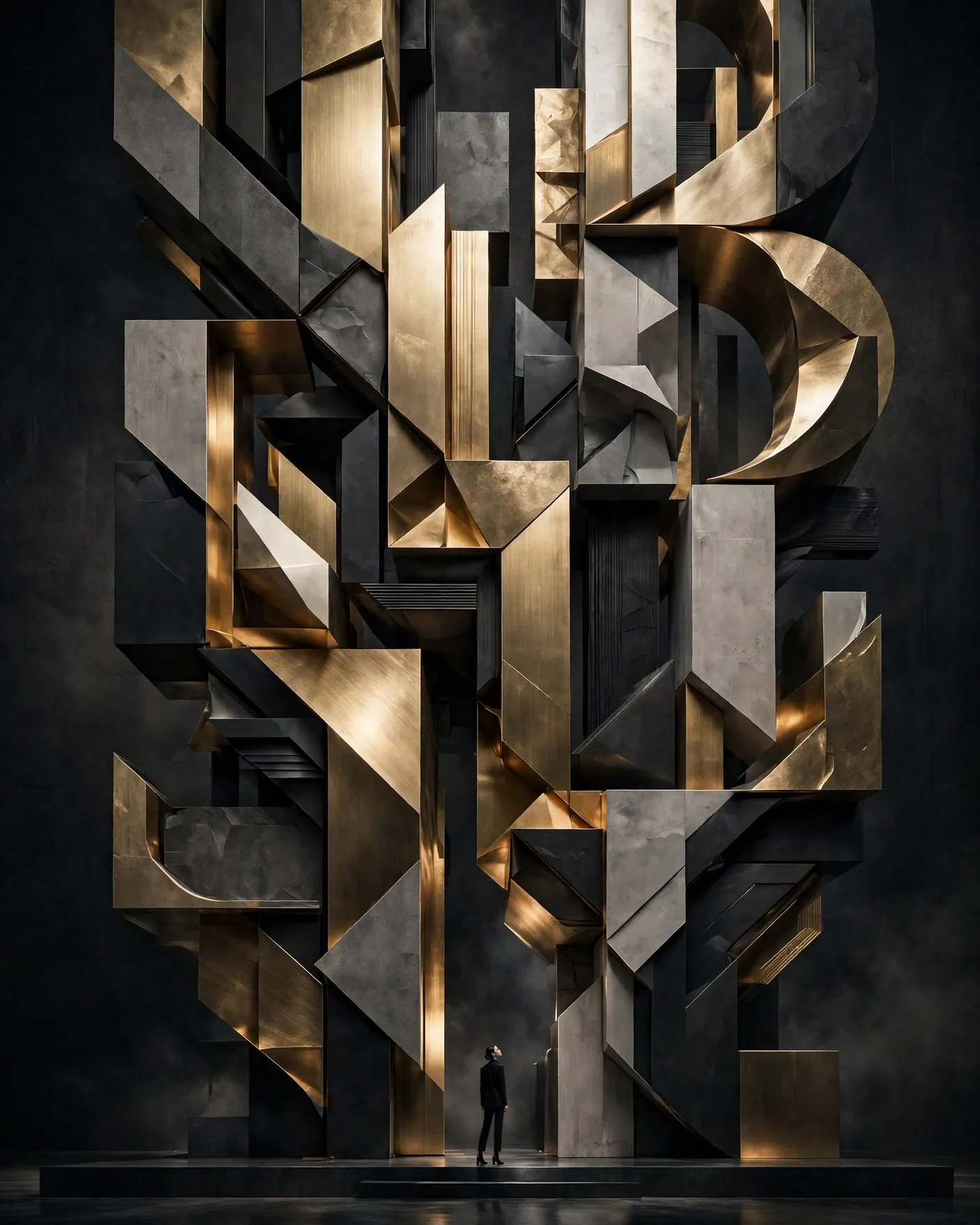 Fictional Brand Commercial Campaign Poster with Giant Perspective Typography