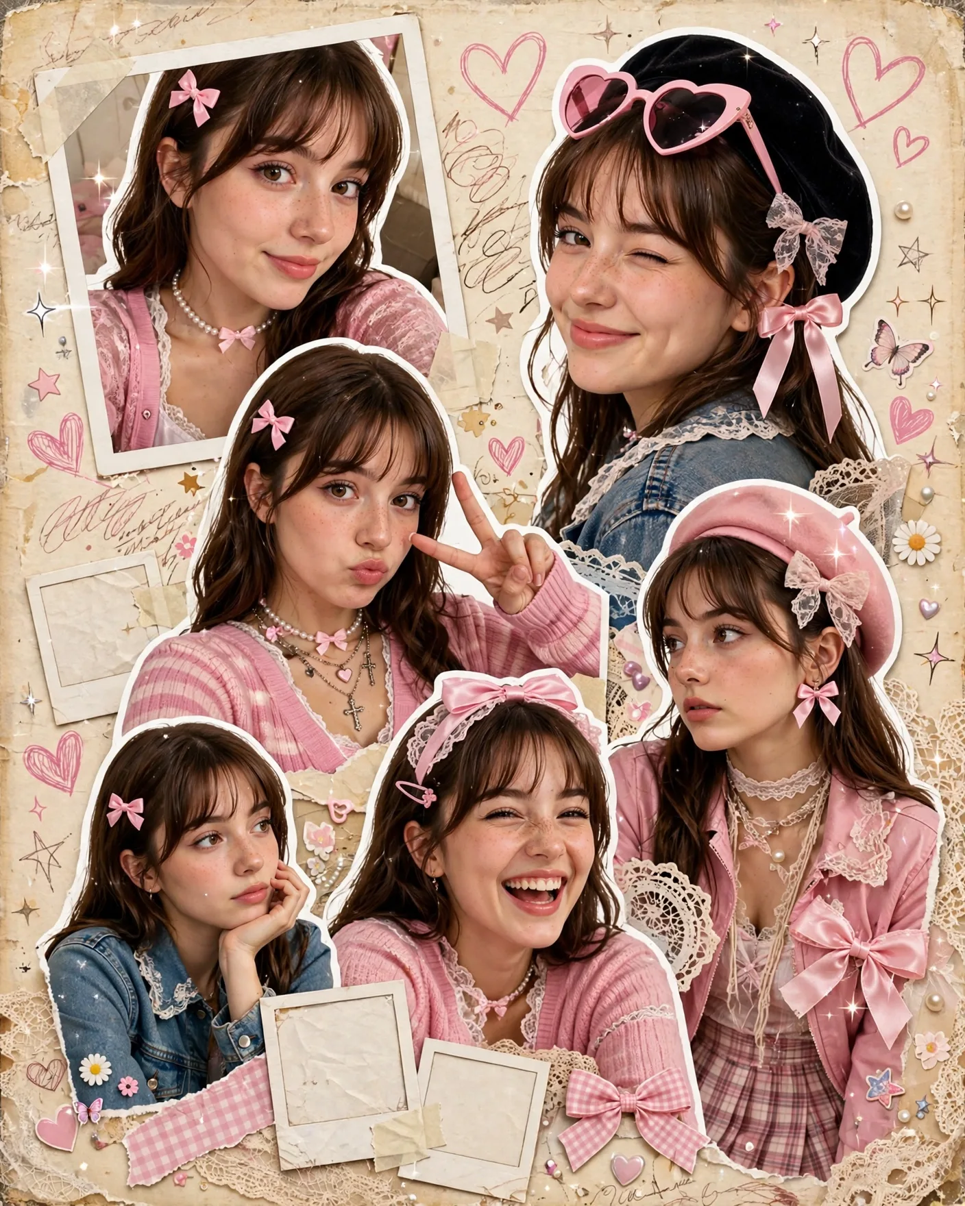 Y2K Scrapbook Collage Portrait Prompt — Coquette Fan-Edit (4:5)