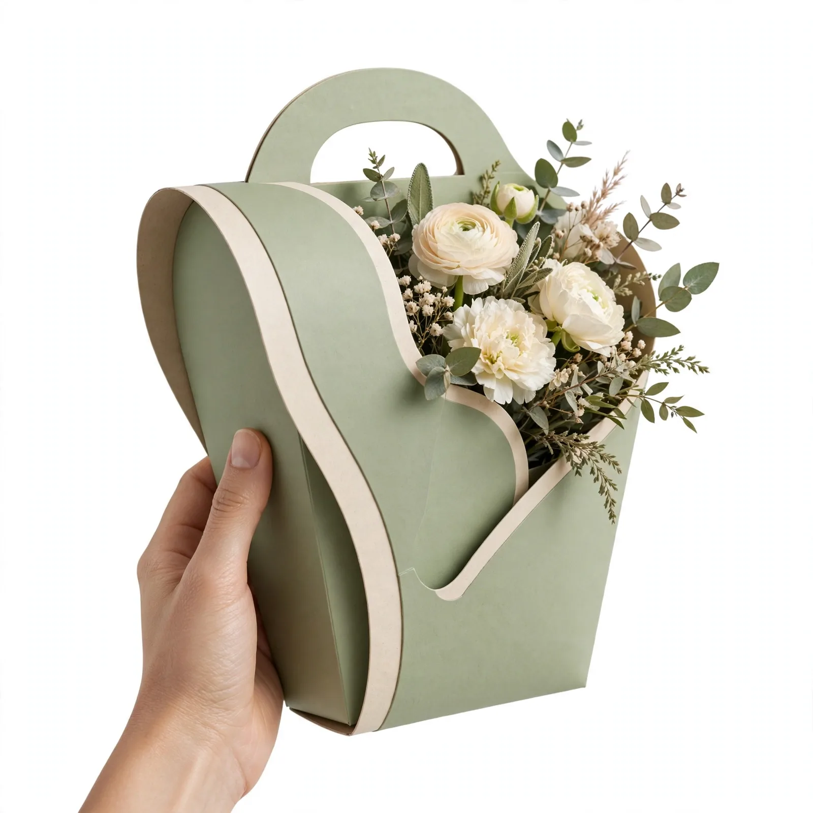 Eco Flower Packaging Mockup Prompt — Botanical Sleeve Design (1:1)