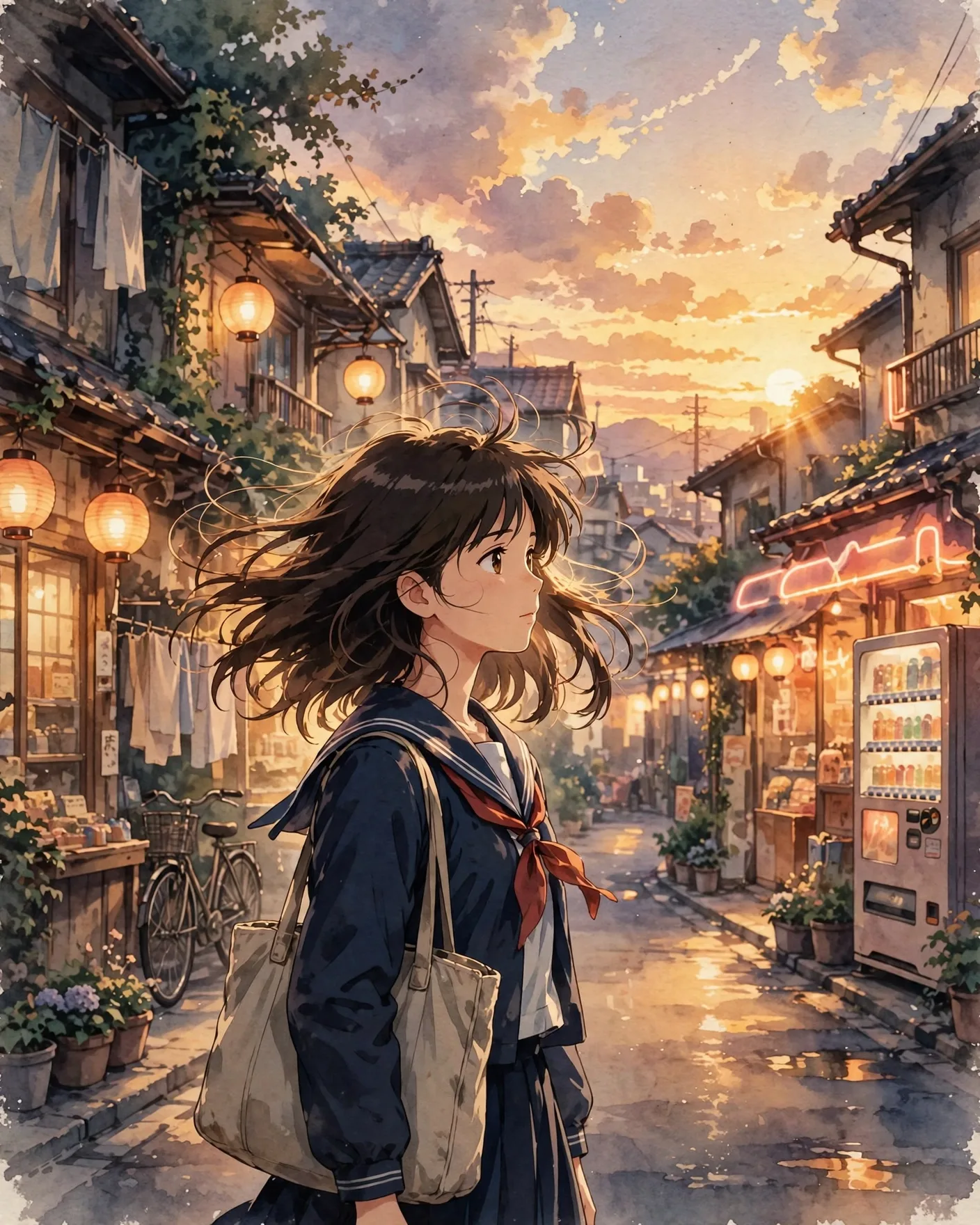 Retro Anime Cinematic Illustration Prompt — 80s Nostalgia (4:5)