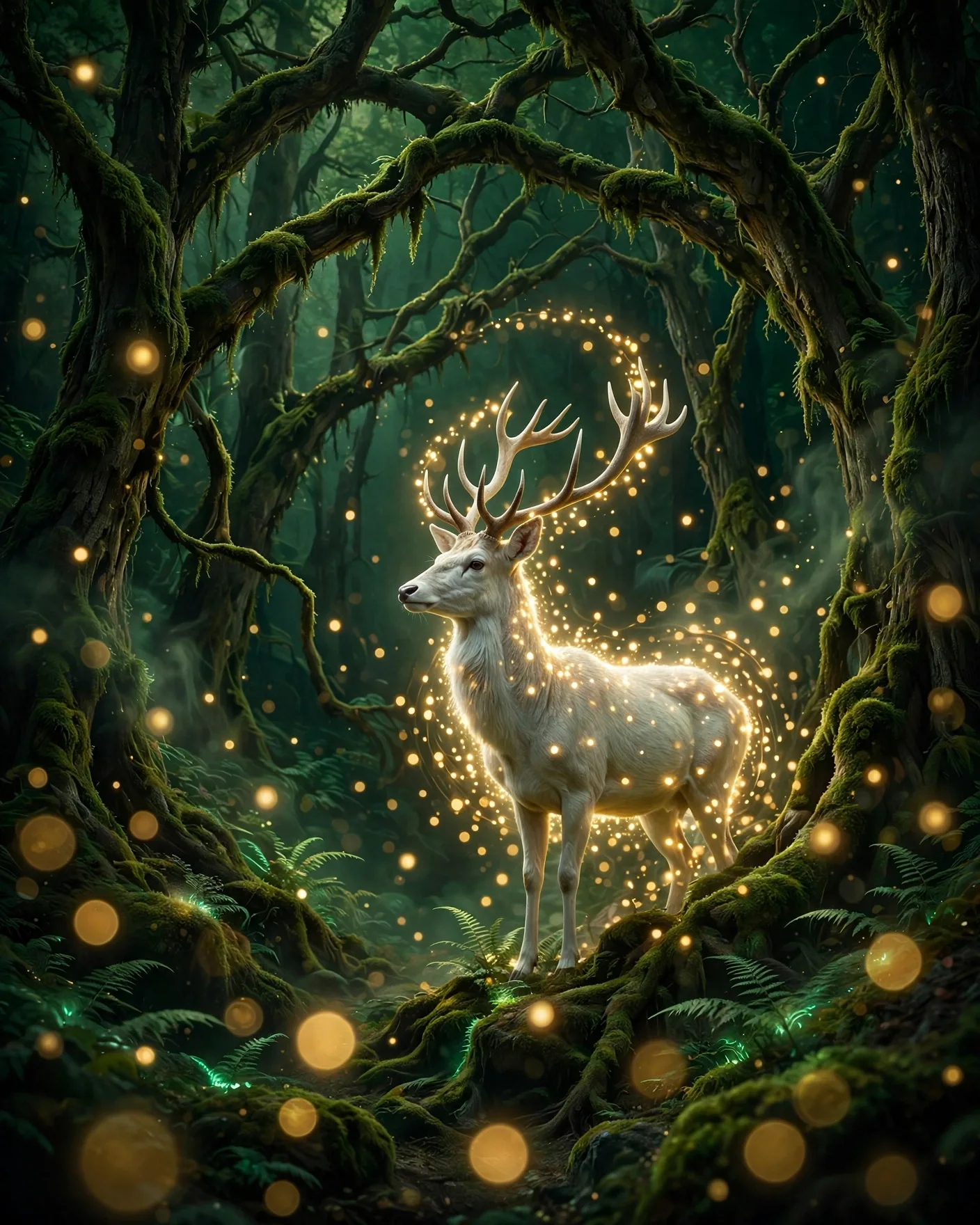 Bioluminescent Forest Firefly Prompt — Enchanted Bokeh Scene