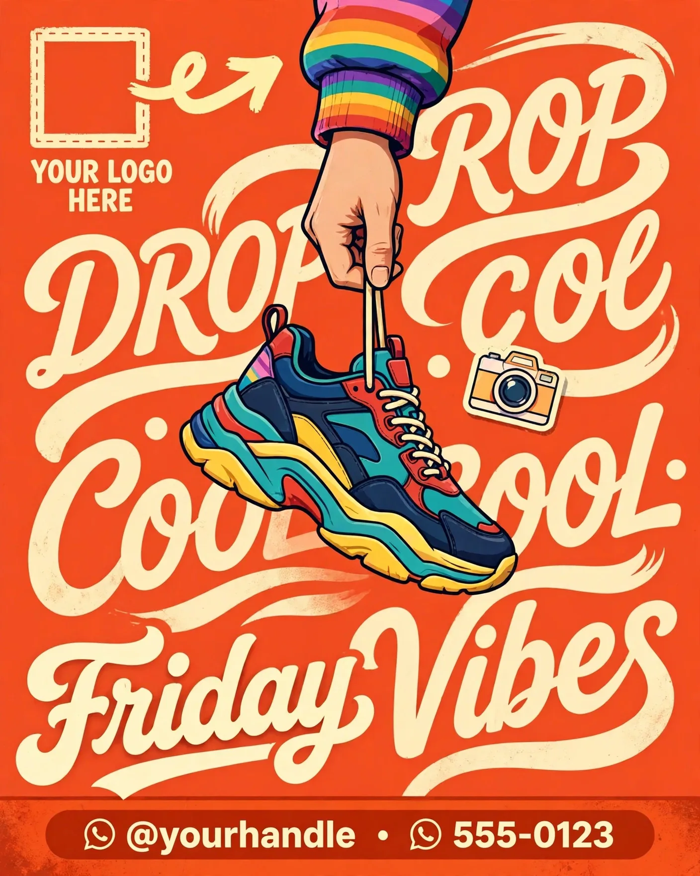 TGIF Friday Sneaker Flyer Streetwear Ad Editable AI Prompt
