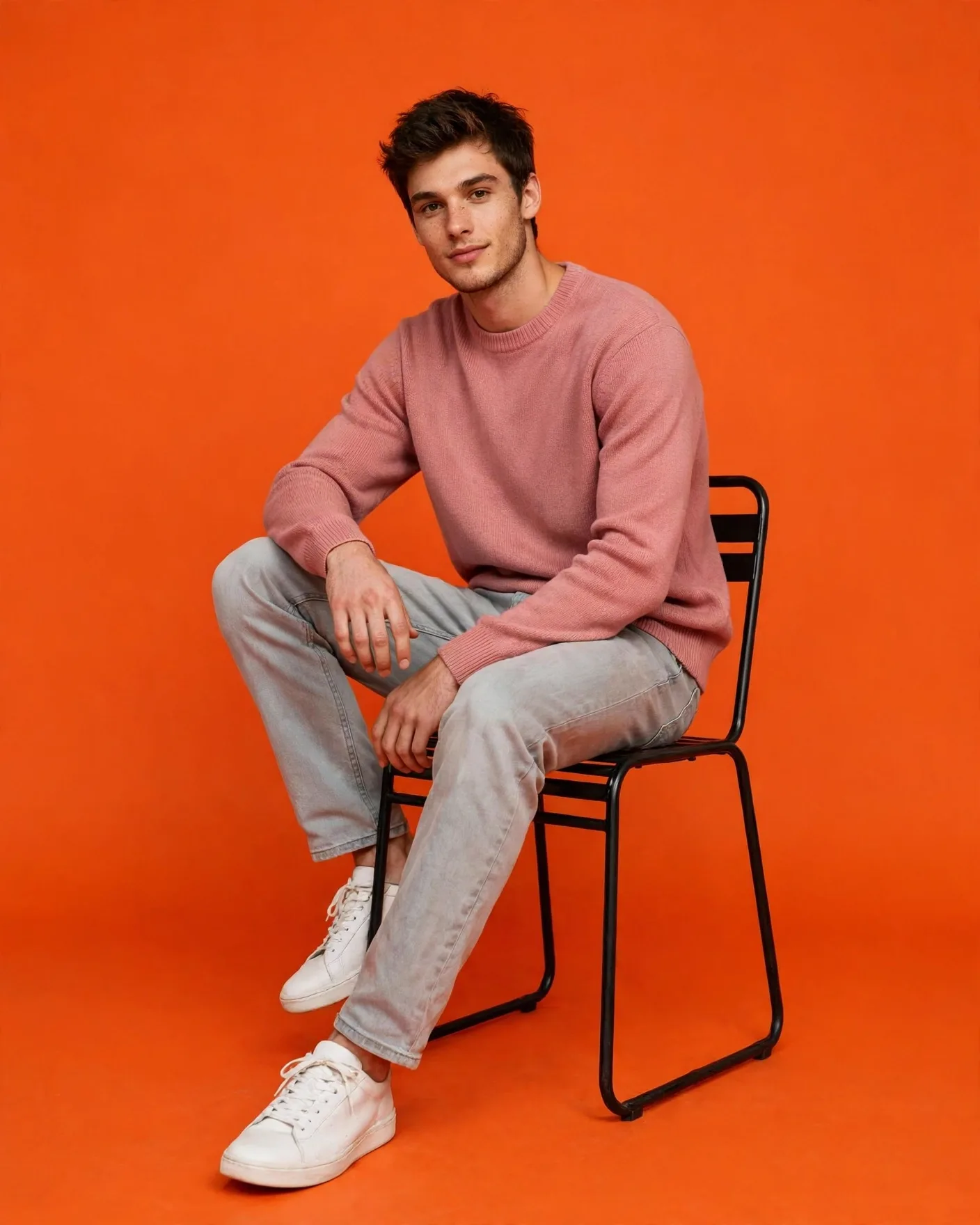 Orange Studio Menswear Prompt — Bold Color-Block Campaign (4:5)