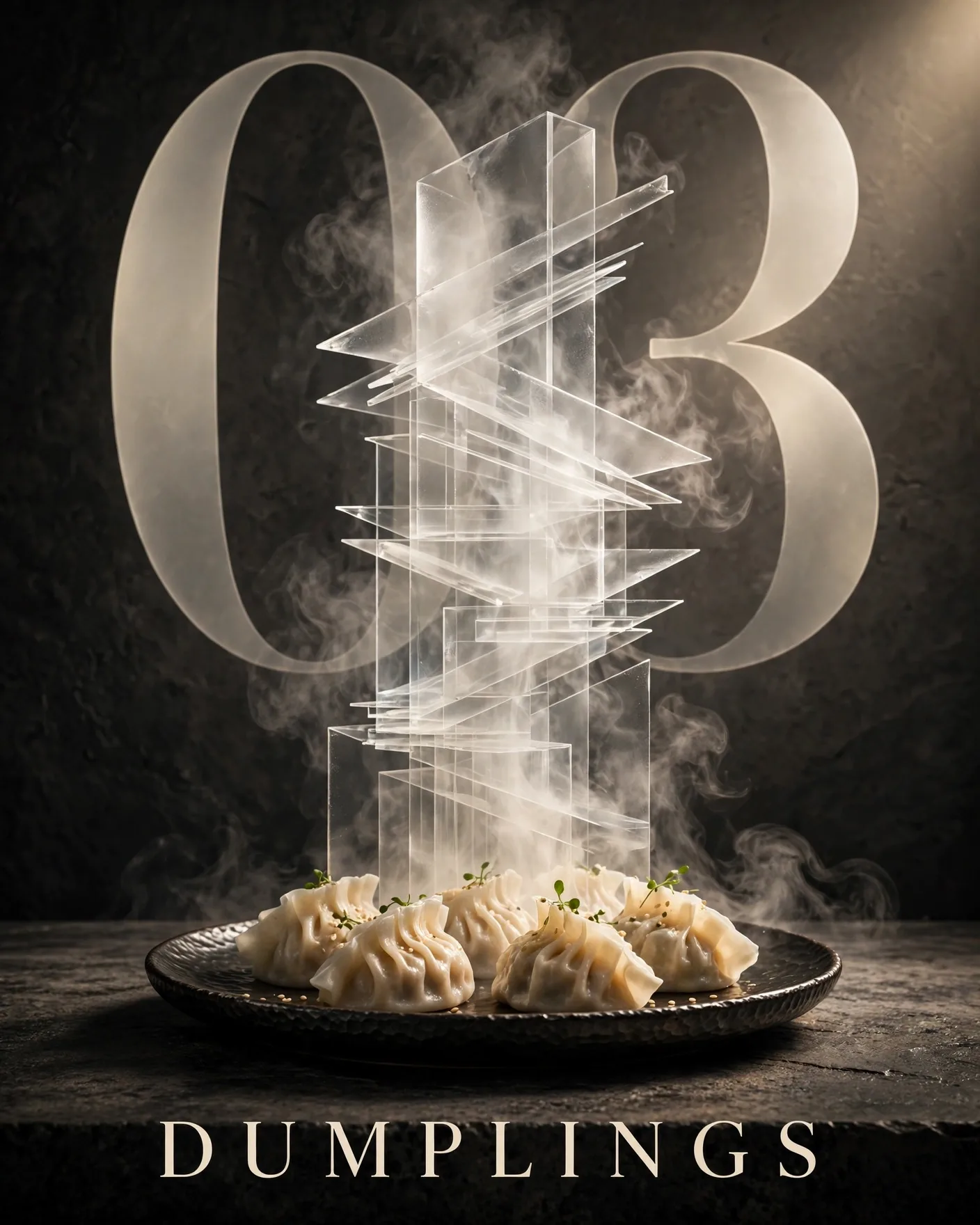 Steam Architecture Food Poster Prompt — Dumpling Editorial