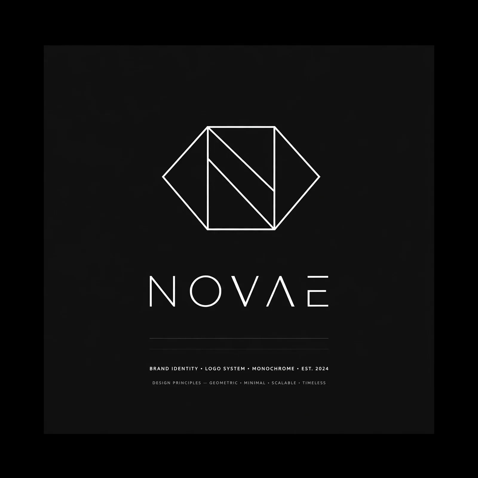 Minimal Logo Presentation Prompt — Black & White Brand Identity Board