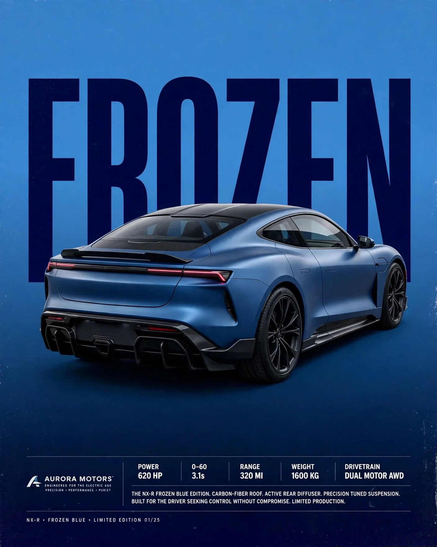 Electric Blue Car Social Poster Prompt — Premium Automotive Design