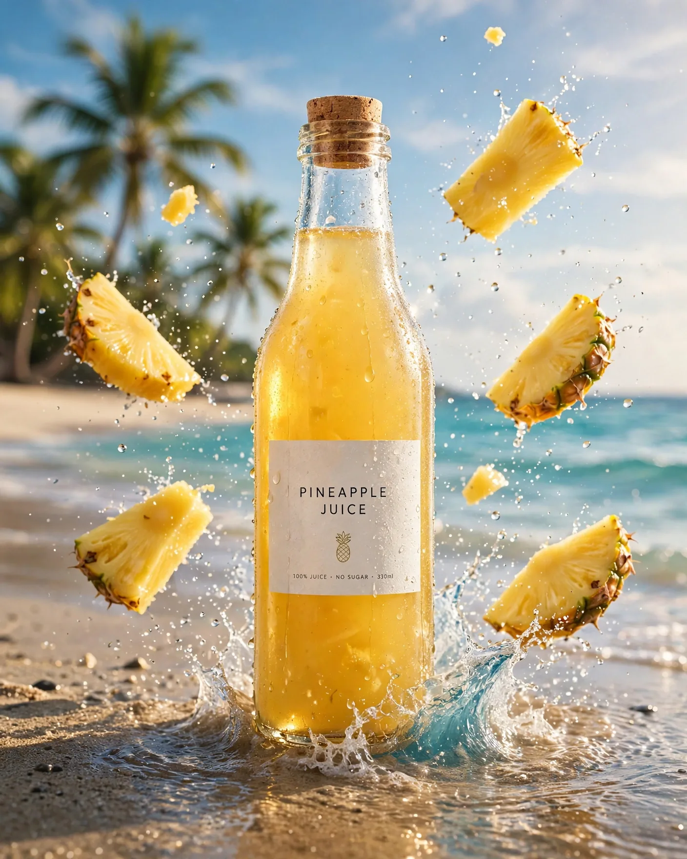 Juice Bottle Location Ad Series Prompt
